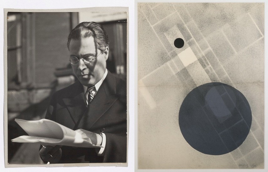 Left Portrait of Laszlo Moholy-Nagy Right Laszlo Moholy-Nagy – Untitled