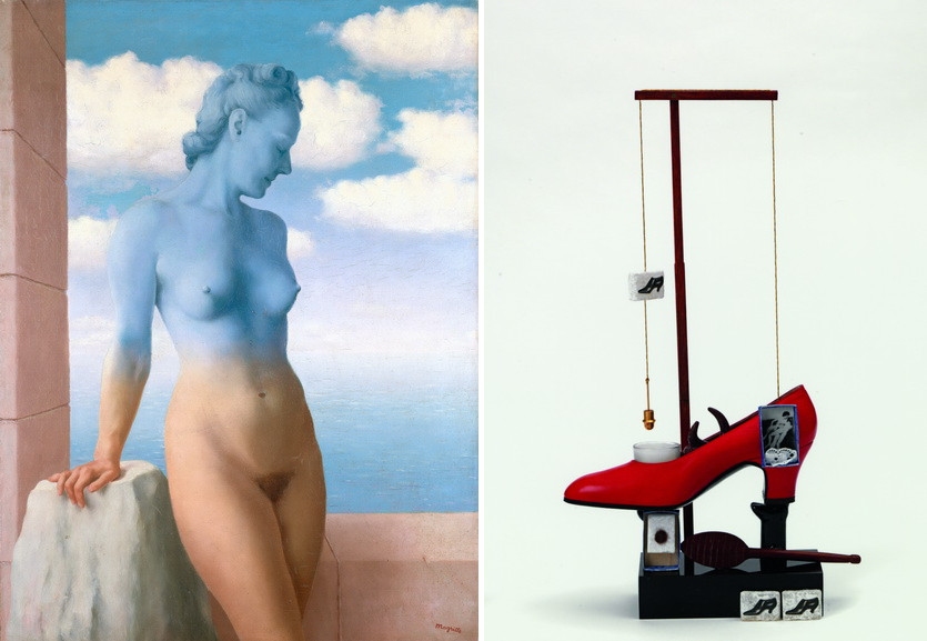 Left Rene Magritte - Black Magic Right Salvador Dali - Scatological Object