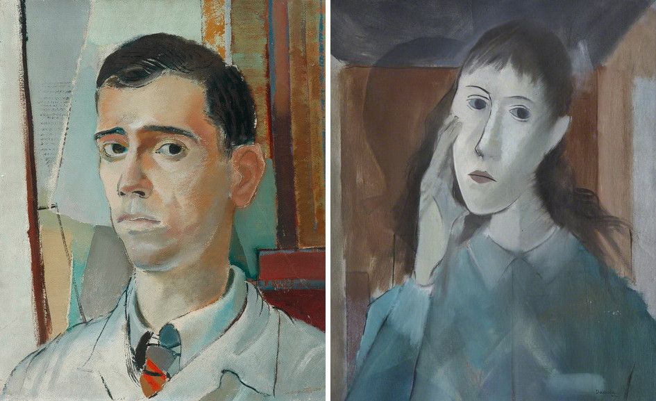 Left Roberto Burle-Marx - Portrait of a young man Right Milton Dacosta - Head of a Girl
