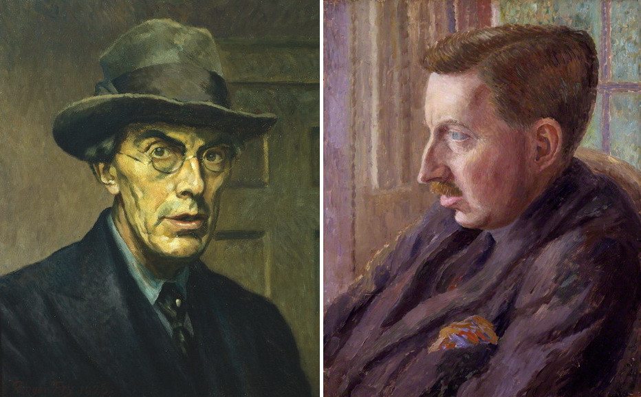 bal Roger Fry - Önarckép jobb Dora Carrington - portré E M Forster