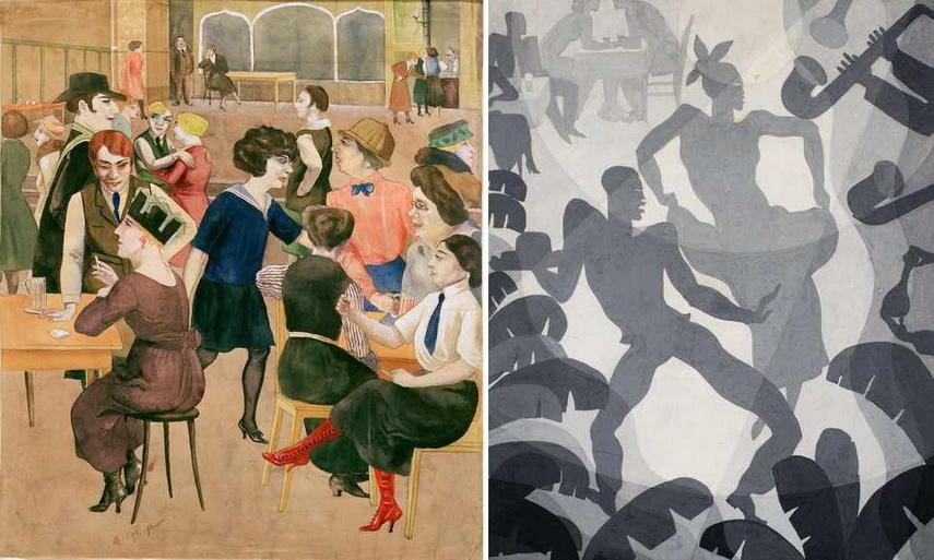 Left Rudolf Schlichter - Damenkneipe Right Aaron Douglas - Dance