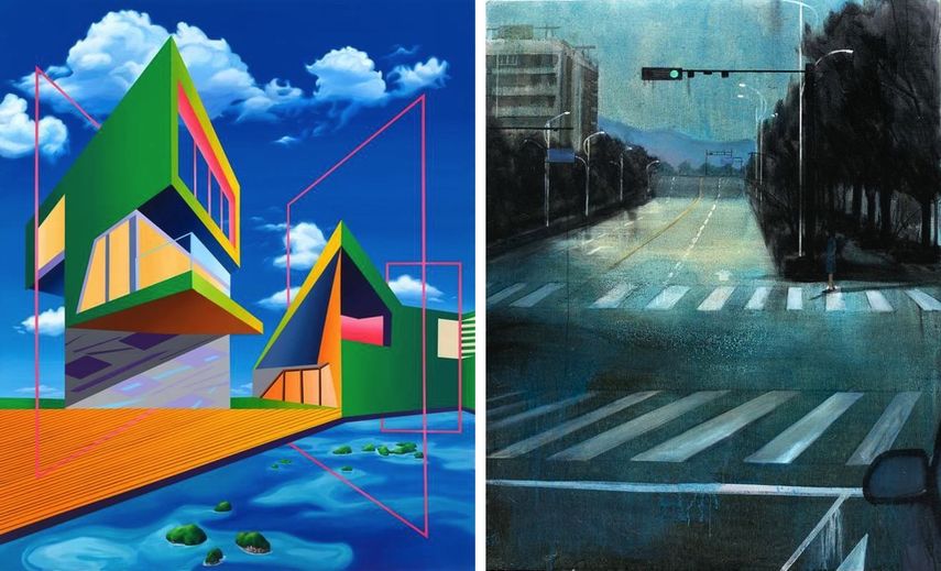 SOM - Meeting in Sacramento, 2016, Wang Jin - Beyond City No. 1, 2016; the event takes place in a hotel
