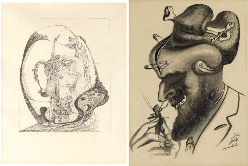 Salvador Dalí  Que Font Ces Gens  Ink Drawing by Salvador Dalì  1945 For  Sale at 1stDibs  dali sketches dali ink drawings gensink