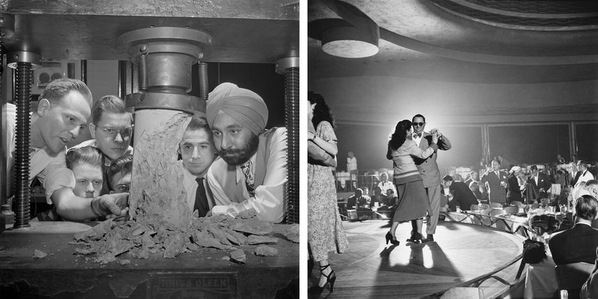 Engineering students with professor from Columbia University, 1948, From Midsummer Nights in New York, 1949