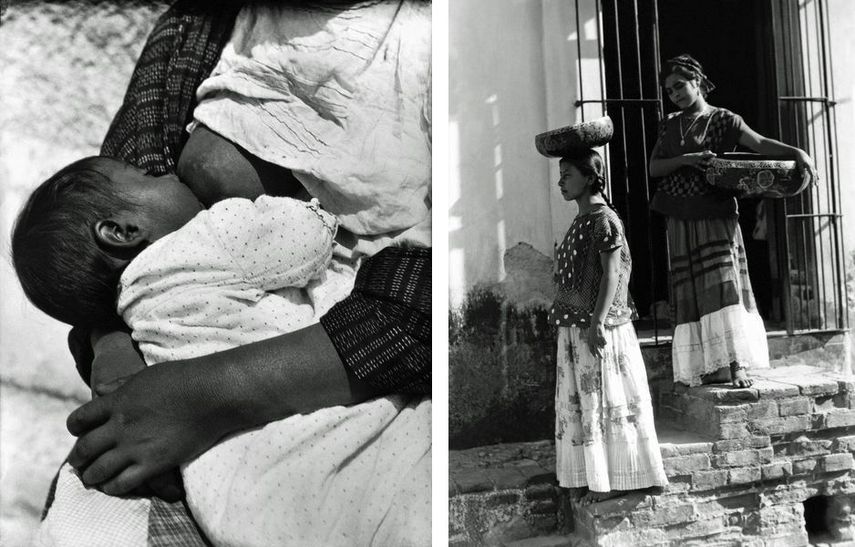 Tina Modotti - Breastfeeding a Baby, Mexico D.F., 1926, Tina Modotti - Tehuantepec Women With Baskets, Mexico, 1929, after Weston