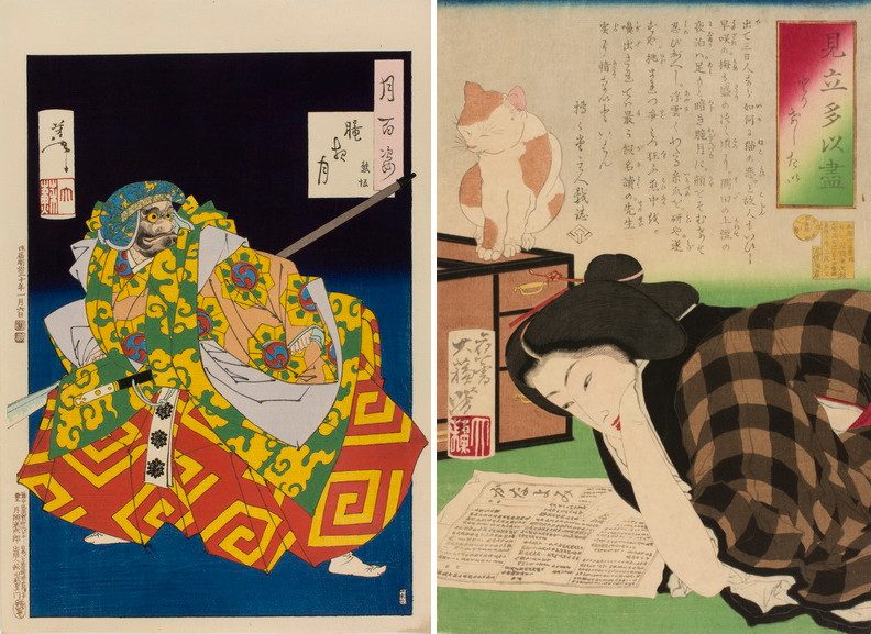 Left Tsukioka Yoshitoshi - Hazey Night Right Tsukioka Yoshitoshi - I Want to Cancel