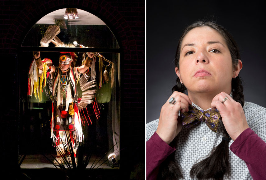 Left Ursula Johnson - Hot Looking, 2014 Right Ursula Johnson. Photo Rita Taylor, Courtesy of Banff Centre for the arts