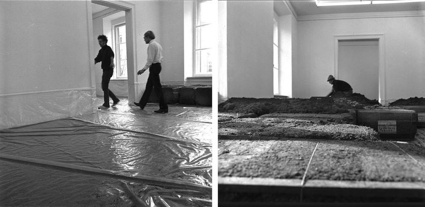 Walter De Maria installing the first Earth Room