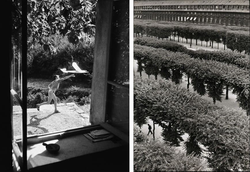 Willy Ronis - Vincent Aeromodeliste, Gordes, France, 1952, Henri Cartier-Bresson - Le Palais Royale, 1960