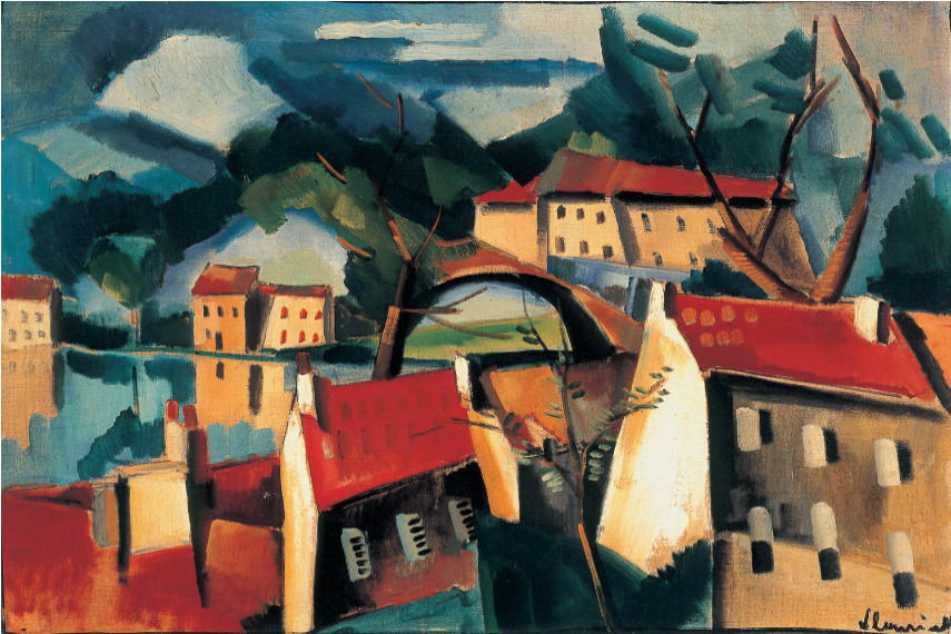 Maurice de Vlaminck - Village on the River, 1915 - museums information via pinterest.com