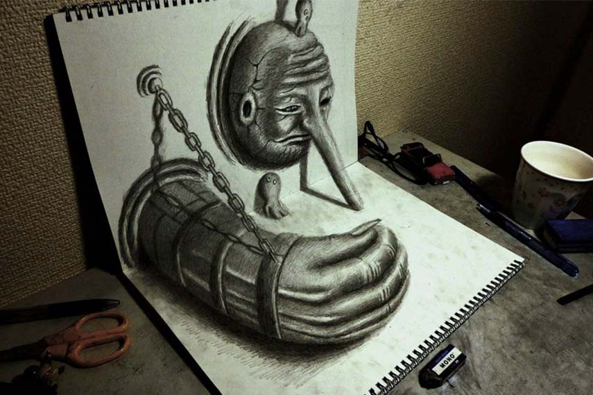 how to draw 3d art with pencil