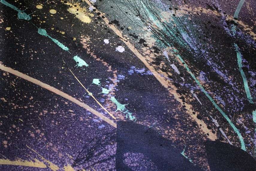 calligraphy and line on canvas are part of his style he has developed over time