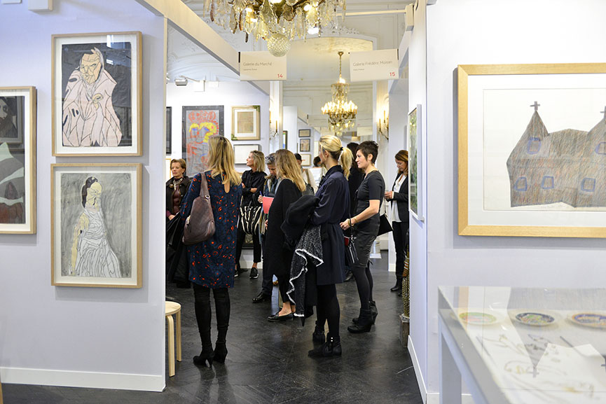 At the Vernissage of Outsider Art Fair in Paris in