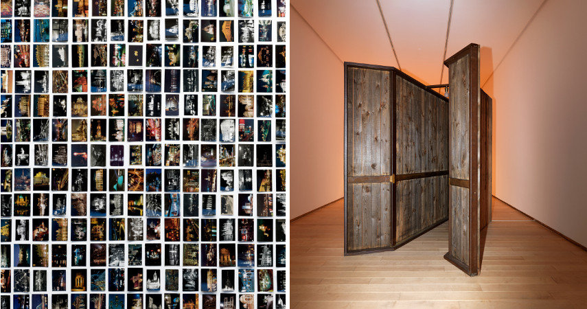 Oriol Vilanova - The night was a color, 2017, Installation / Miroslav Balka - 196 X 230 X 141, 2007, Steel, wood, light bulb, sensor