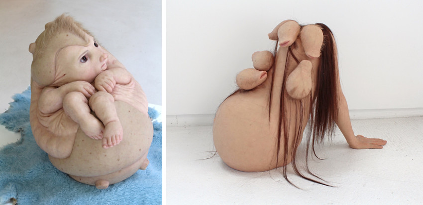 Patricia Piccinini personal search in gallery exhibition was captured on video.