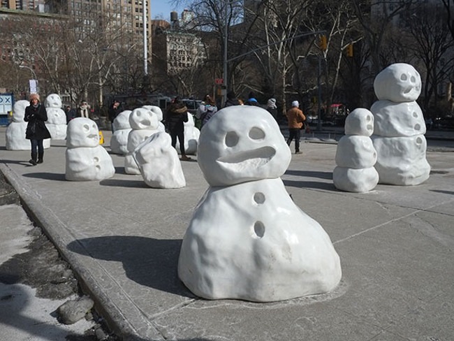 Peter Regli - Snow Monsters (Reality Hacking No. 320), 2015, Flatiron Plaza, New York, USA, installation view