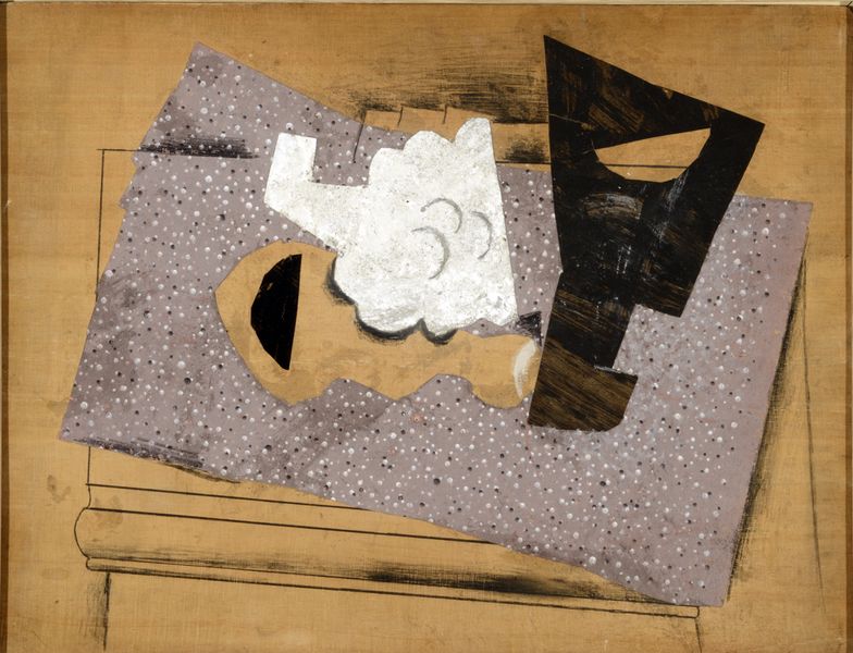 Pablo Picasso - Composition au verre. Nature morte au verre et raisins, 1914