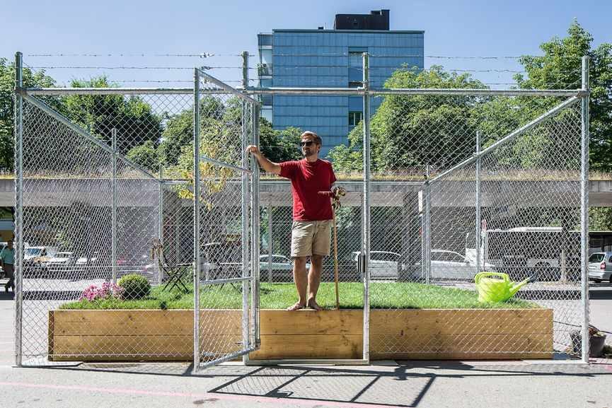 Artist Peter Baracchi Gets Cozy in a Caged Garden in the Middle of
