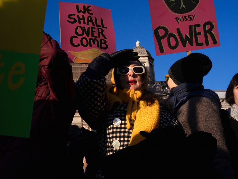 ‘Pussy power’, Women’s March, London 2017 © Hannah Starkey. Courtesy Maureen Paley, London