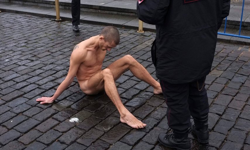 Pyotr Pavlensky Performance at Red Square in 2013