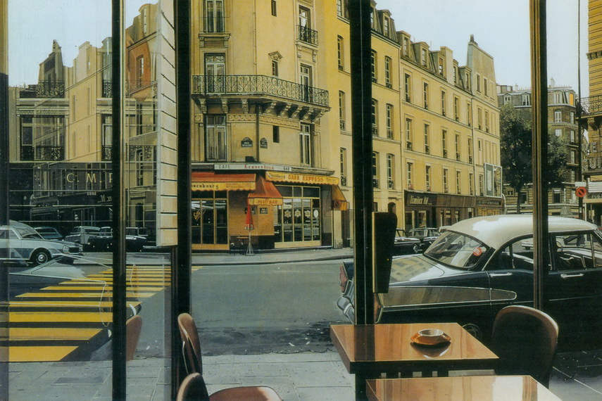 In privacy of his home the artist prepared photographs which were then used for paintings