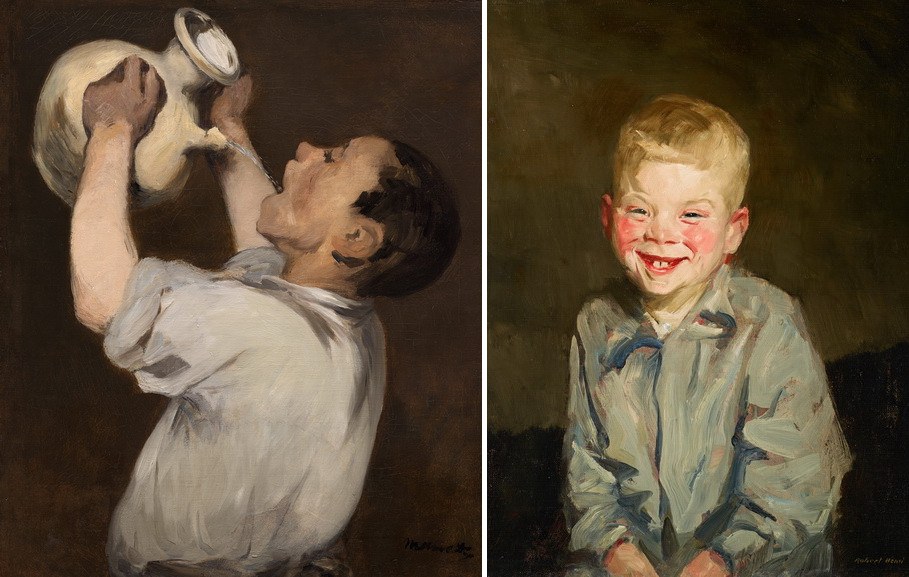 Right Edourad Manet – Boy with Pitcher Right Robert Henri – Laughing boy