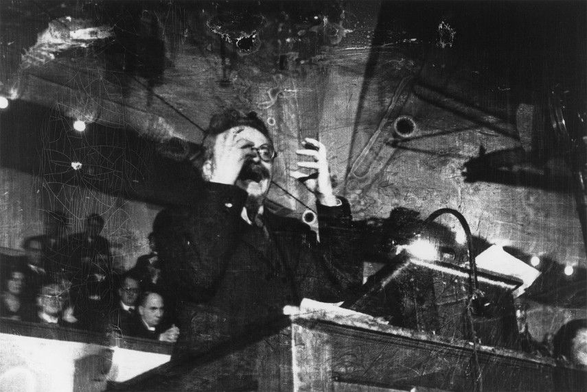 Robert Capa - Leon Trotsky Speaking in Copenhagen, 1931- Image via atlasgallerycom