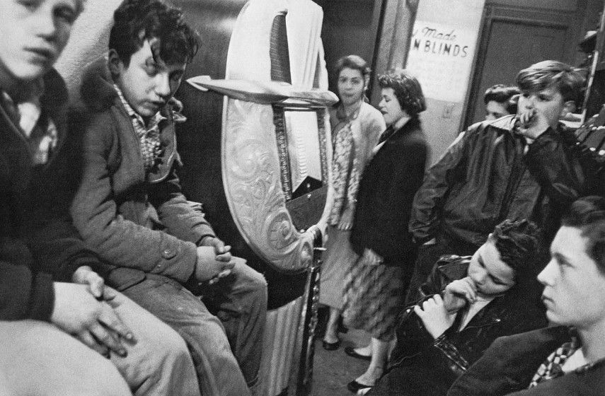 Robert Frank - Candy Store Music on Page, New York City, 1955 - Image via artblastcom