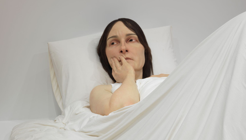 Ron Mueck's sculpture- In Bed, 2005 (detail)