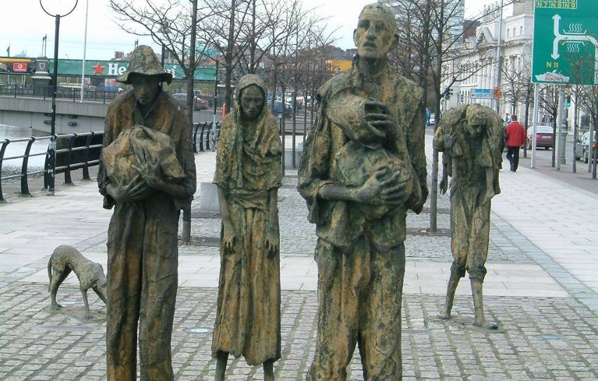 Photo of Famine, a series of sculptures done by Rowan Gillespie that can be found in the capital of Ireland - New style portrait painters like to go by it that, when you commission them to create a portrait painting, they have to see the people in question before they set the price