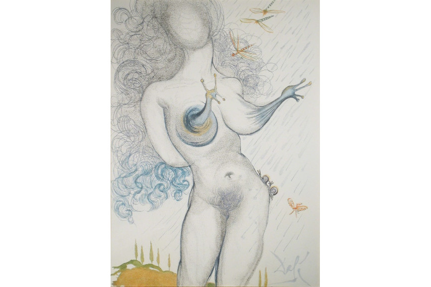 Salvador Dali - Nudo con Snail Seni, 1967