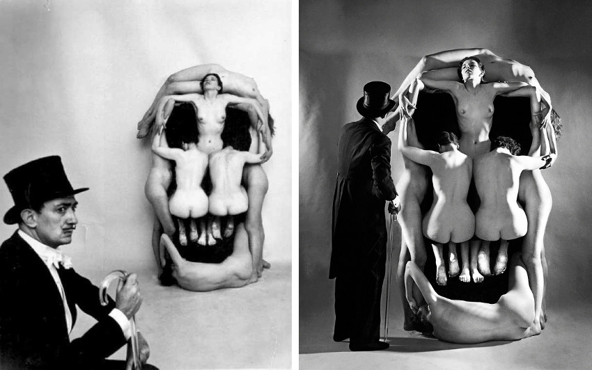 Salvador Dali and Philippe Halsman - In Voluptas Mors (making of), 1951