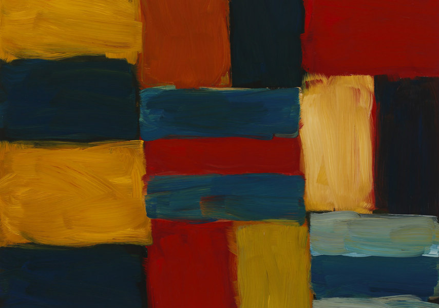 Sean Scully - Blue Orange Wall, 2014 home news exhibition gallery scully paintings 2015 exhibitions