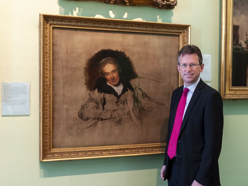 Secretary of State for Digital, Culture, Media and Sport, Jeremy Wright, in front of William Wilberforce by Sir Thomas Lawrence. Photograph by Jorge Herrera