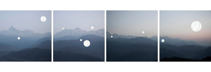 Shen Wei - Sarangkot, 2014, acrylic on archival pigment print