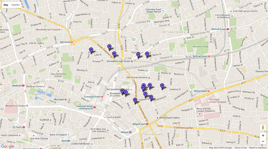 Shoreditch Street Art Map 