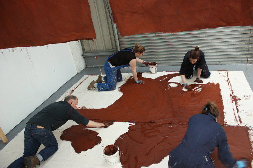Simon Callery - Staining Canvas - Working with Students from UAL Wimbledon