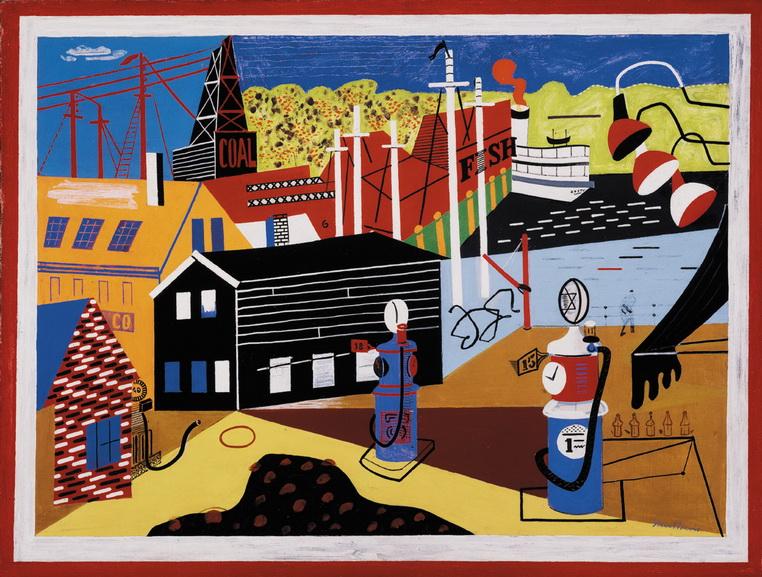 Stuart Davis - Landscape with Garage Lights