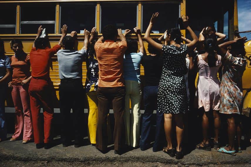 Everyone travelling by car, truck, bus or foot is searched, Ciudad Sandino, Nicaragua, 1978