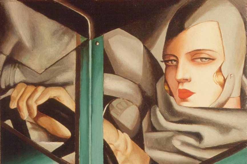 Take A Ride Back In Time To The 1920s Art Widewalls   Tamara De Lempicka Self Portrait In A Green Bugatti 1929 865x577 