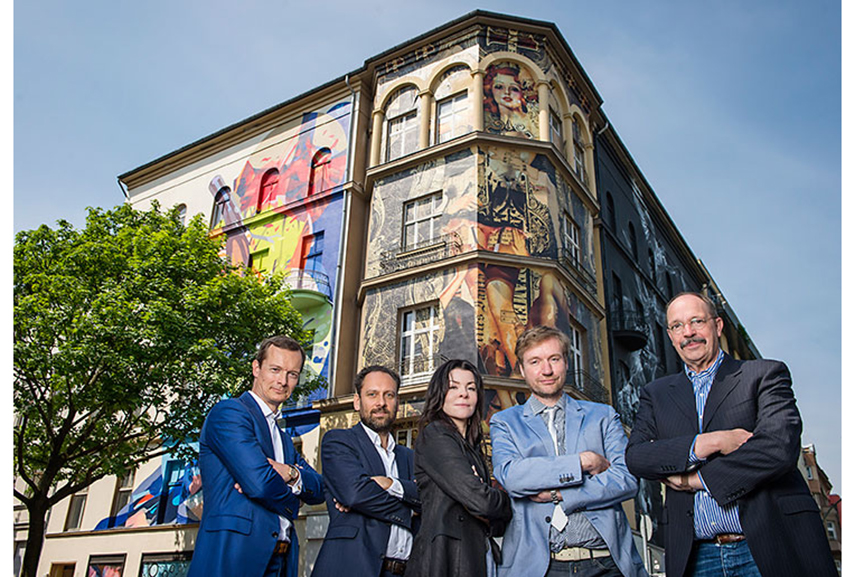 Team behind Urban Nation Museum of Urban Contemporary Art in Berlin. Photo © Nika Kramer