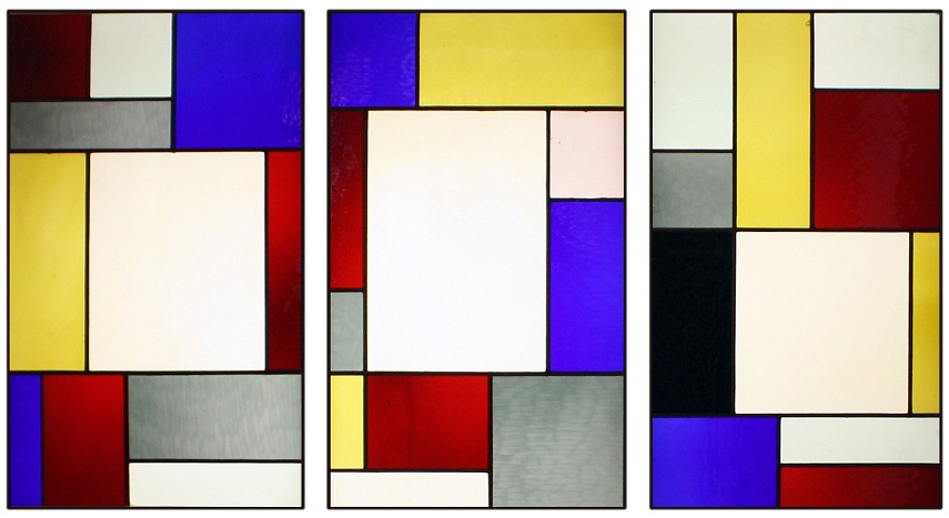 Theo van Doesburg - Tripartite Stained Glass Window