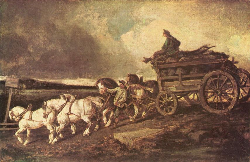 Théodore Géricault - Coal cars, 1821-1822