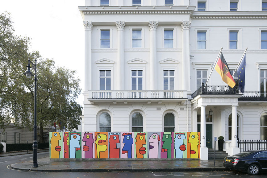 Thierry Noir mural the German Embassy in London