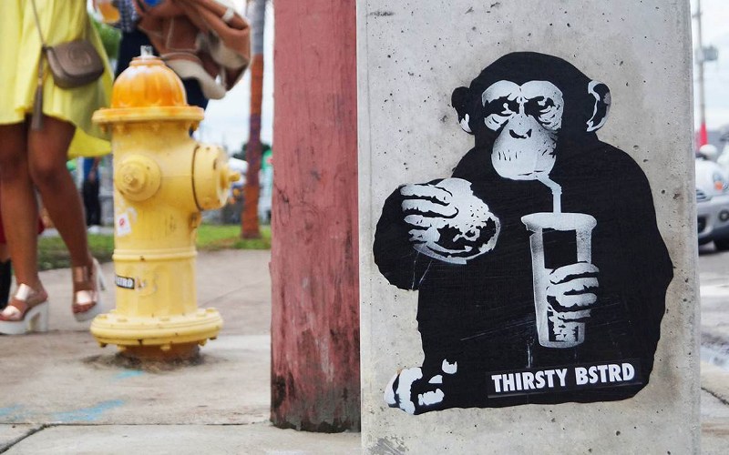 Thirsty Bstrd Miami Art Basel Wynwood Walls, Monkey, 2015