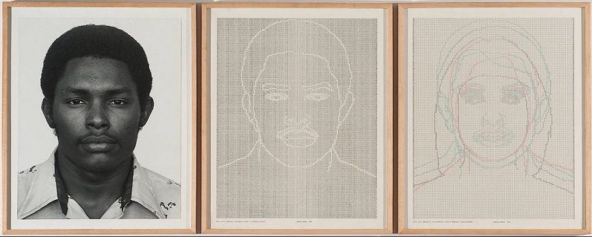 Triptych: 23x 19 in. each (framed); 23x 57 in. (overall framed). Collection of Marc Lee.