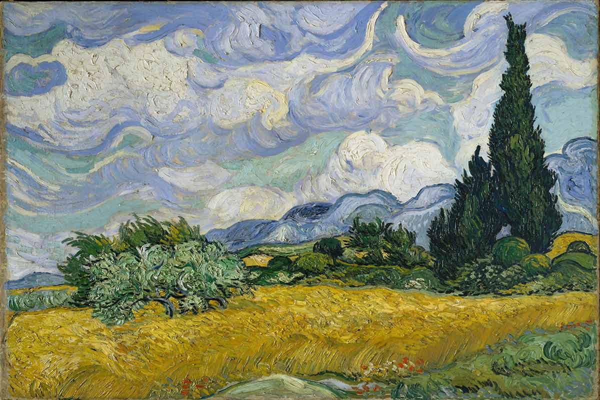 10 Famous Landscape And Nature Paintings Widewalls   Vincent Van Gogh Whaet Field With Cypresses. Image Via Wikimedia.org  