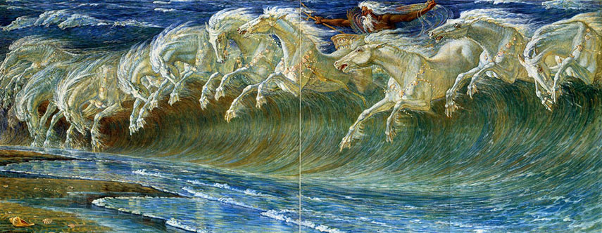 Walter Crane - Horses of Neptune (Tile Mural) - image via artaumonde.blogspot.com