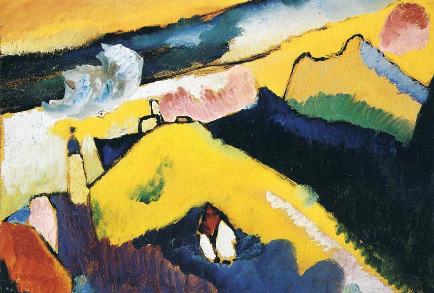 Wassily Kandinsky mountain landscape with church