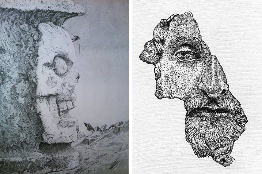Werther Banfi - La Scalata, 2016 (Left) / Untitled (Right)